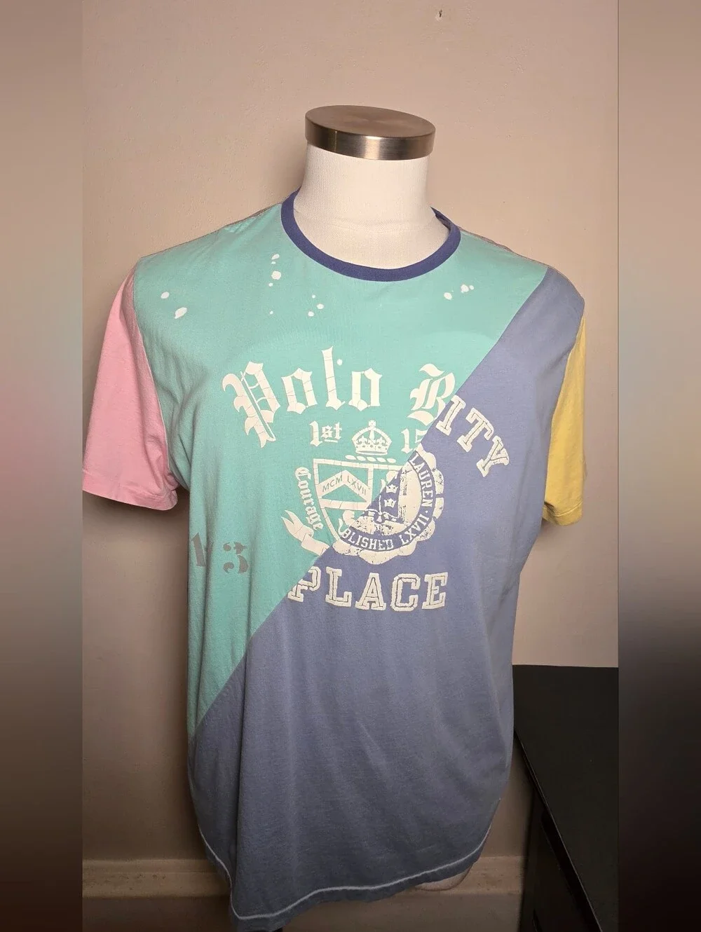 Polo by Ralph Lauren Pastel Colorblock Graphic Crewneck Tee